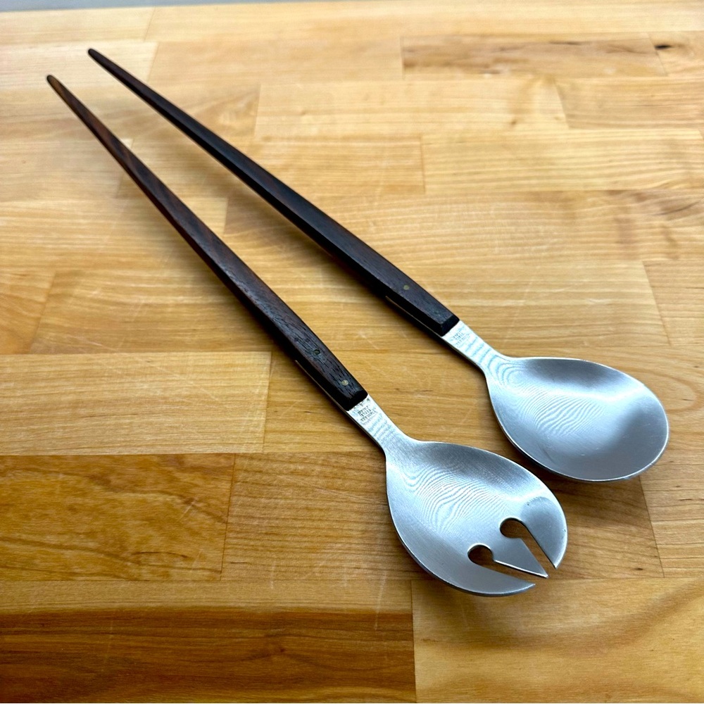 MCM Stainless Serving Set-Long Wood Handles- Japan